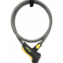 OnGuard Akita Bike Cable Lock with Key: 6' x 12mm, Gray/Black/Yellow
