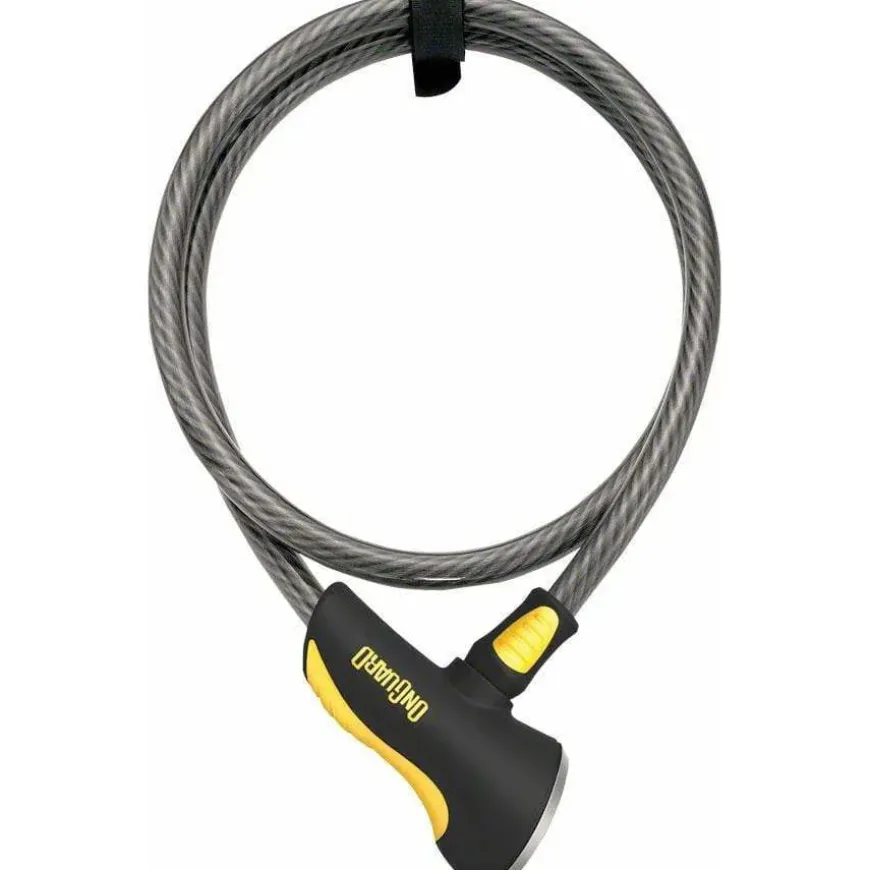 OnGuard Akita Bike Cable Lock with Key: 6' x 12mm, Gray/Black/Yellow