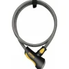 OnGuard Akita Non-Coil Cable Lock with Key: 10 x 12mm Silver/Black/Yellow