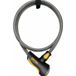 OnGuard Akita Non-Coil Cable Lock with Key: 10 x 12mm Silver/Black/Yellow