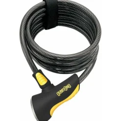 OnGuard Doberman Bike Cable Lock with Key: 6' x 10mm, Gray/Black/Yellow