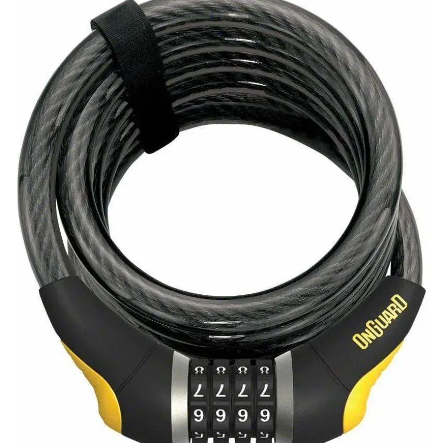 OnGuard Doberman Combo Cable Lock: 6 x 15mm Gray/Black/Yellow