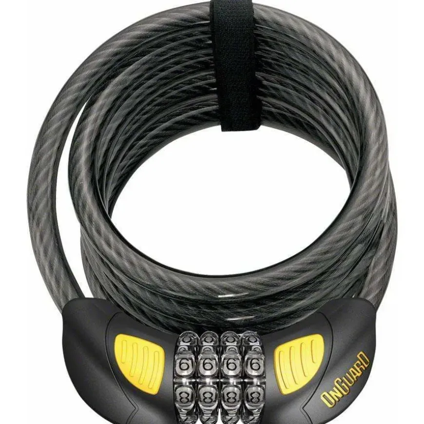 OnGuard Doberman Lighted Combo Bike Cable Lock: 6' x 12 mm