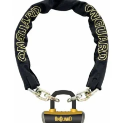 OnGuard Mastiff Chain Lock with Keys: 3.7 x 10mm Black/Yellow