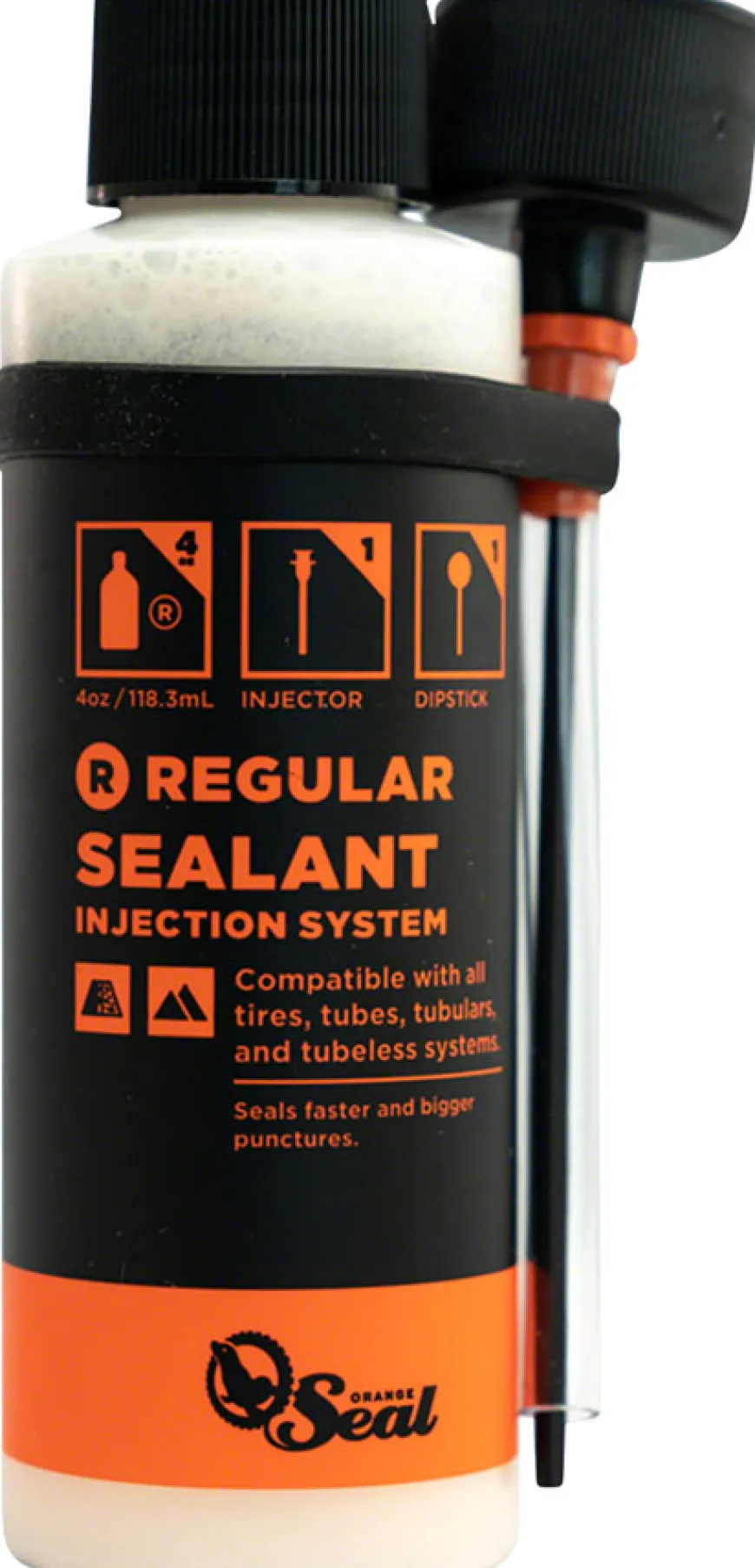 Orange Seal Tubeless Tire Sealant with Twist Lock Applicator - 4oz