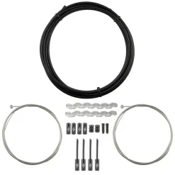 Origin8 Slick Compressionless MTB Brake Cable/Housing Kit Front and Rear 3000mm/1500mm & 2800mm 5mm/1.5mm Black MTB Compressionless