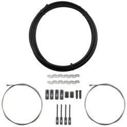 Origin8 Slick Compressionless Road Brake Cable/Housing Kit Front and Rear 3000mm/1500mm & 2800mm 5mm/1.5mm Black Road Compressionless