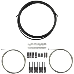 Origin8 Slick Compressionless 2x Gear Cable/Housing Kit Front and Rear 3200mm/2300mm & 2800mm 4mm/1.1mm Black MTB/Road Compressionless