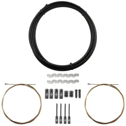 Origin8 SuperSlick Compressionless Road Brake Cable/Housing Kit Front and Rear 3000mm/1500mm & 2800mm 5mm/1.5mm Black Road Compressionless