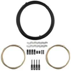 Origin8 SuperSlick Compressionless MTB Brake Cable/Housing Kit Front and Rear 3000mm/1500mm & 2800mm 5mm/1.5mm Black MTB Compressionless