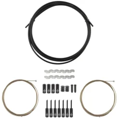 Origin8 SuperSlick Compressionless 2x Gear Cable/Housing Kit Front and Rear 3200mm/2300mm & 2800mm 4mm/1.1mm Black MTB/Road Compressionless