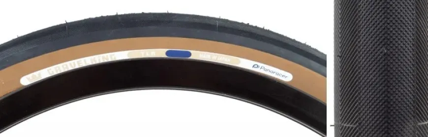 Panaracer GravelKing Slick Tire - 650b x 48 / 27.5 x 1.90 Tubeless Folding BLK/Brown