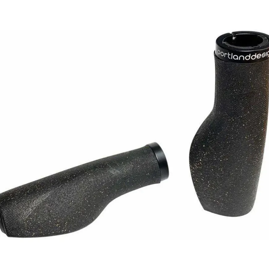 PDW Cork Chop Bike Handlebar Grips - Black, Lock-On