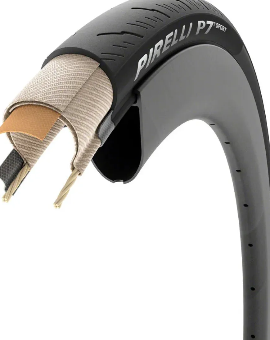 Pirelli P7 Sport Tire - 700 x 35 Clincher Folding Black TechBelt Pro Road
