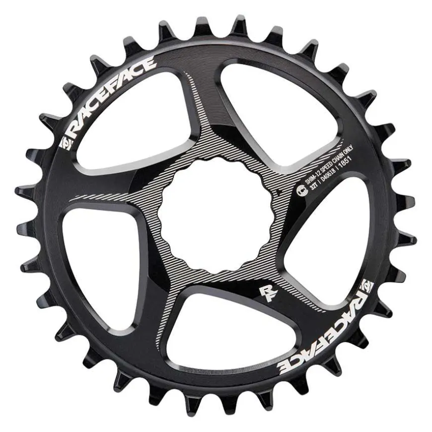 RaceFace Narrow Wide Direct Mount CINCH Aluminum Chainring - Shimano 12-Speed requires Hyperglide+ compatible chain 32t BLK
