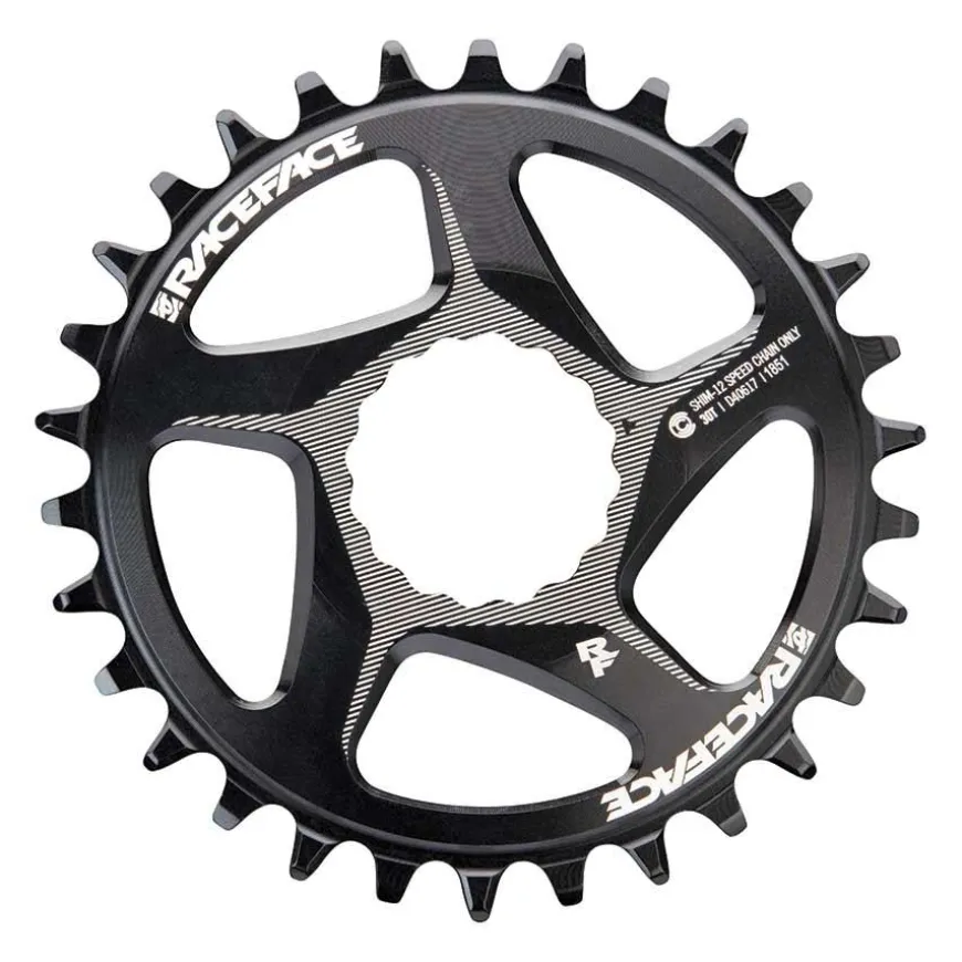 RaceFace Narrow Wide Direct Mount CINCH Aluminum Chainring - Shimano 12-Speed requires Hyperglide+ compatible chain 30t BLK