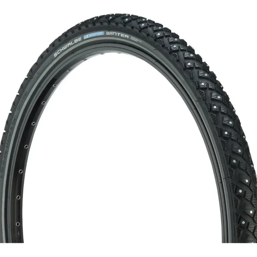 Schwalbe Marathon Winter Plus Winter-Studded Bike Tire - 26 x 1.75, Clincher, Wire, Black, SmartGuard, Winter