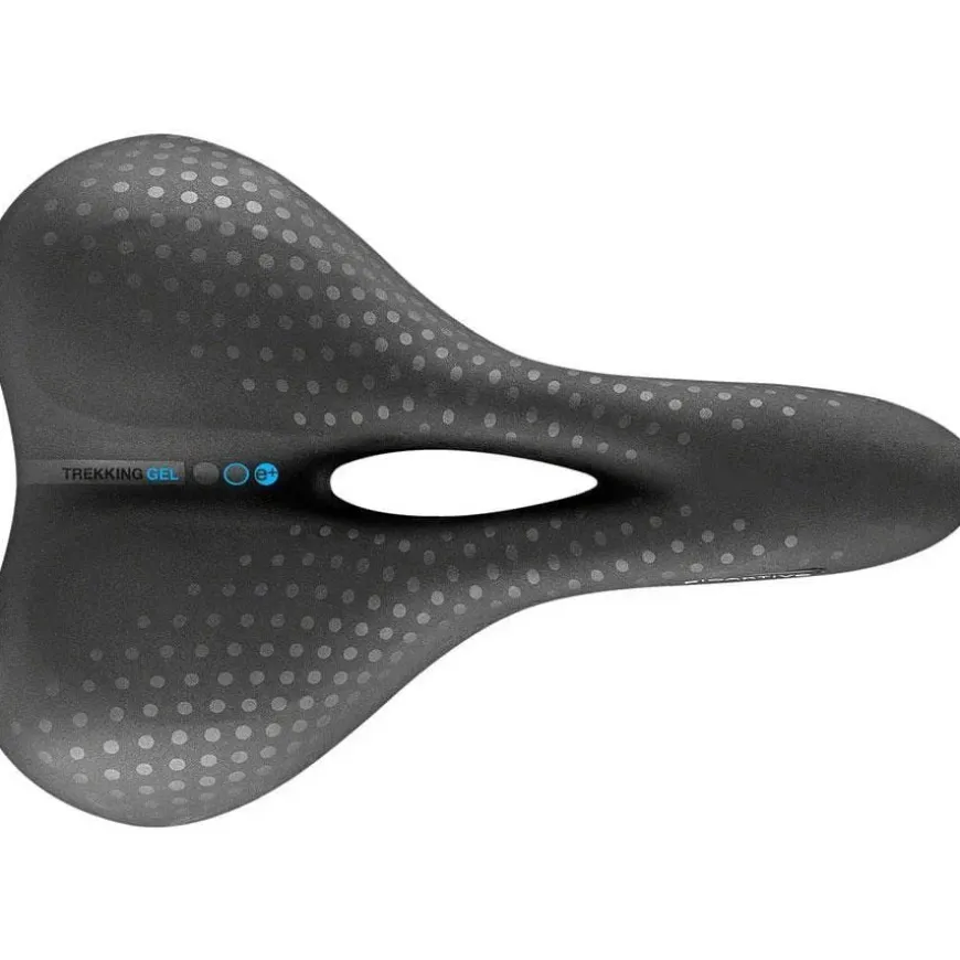 Selle San Marco Trekking Open-Fit Gel Saddle - Steel Black Mens Large