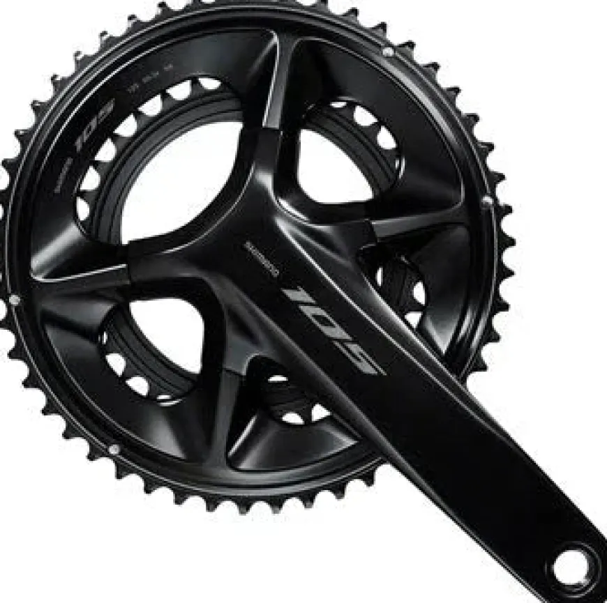 Shimano 105 FC-R7100 Crankset - 160mm 12-Speed 50/34t 110 Asymmetric BCD Hollowtech II Spindle Interface BLK