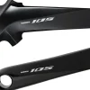 Shimano 105 FC-R7000 Crankset - 175mm 11-Speed W/O Rings 110 BCD Hollowtech Crank Arms Hollowtech II Spindle Interface BLK