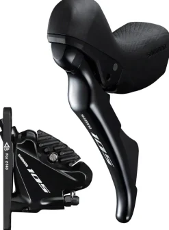 Shimano 105 ST-R7020 Left Standard Reach Double Hydraulic Brake/Shift Lever BR-R7070 Front Flat Mount Caliper Fork Adaptor
