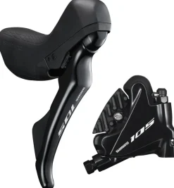 Shimano 105 ST-R7020 Right Standard Reach 11-Speed Hydraulic Brake/Shift Lever BR-R7070 Rear Flat Mount Caliper