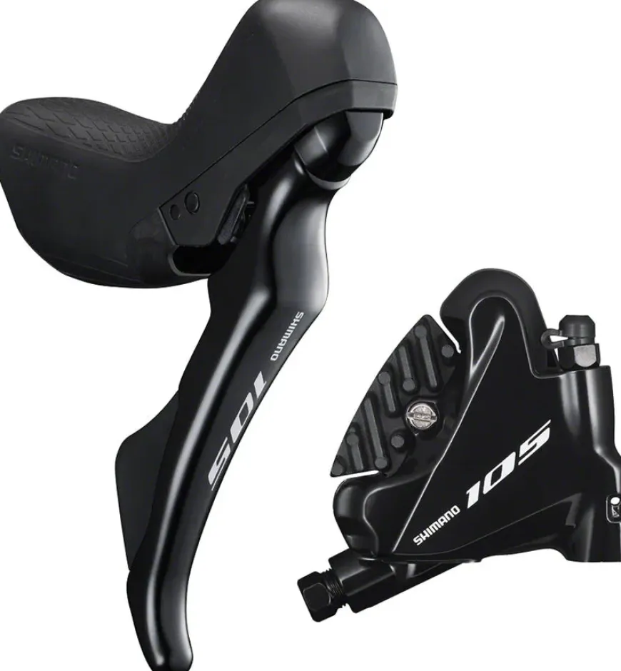 Shimano 105 ST-R7020 Right Standard Reach 11-Speed Hydraulic Brake/Shift Lever BR-R7070 Rear Flat Mount Caliper