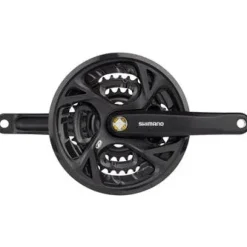 Shimano Acera FC-M371-L Crankset - 175mm 9-Speed 48/36/26t Riveted Square Taper JIS Spindle Interface BLK