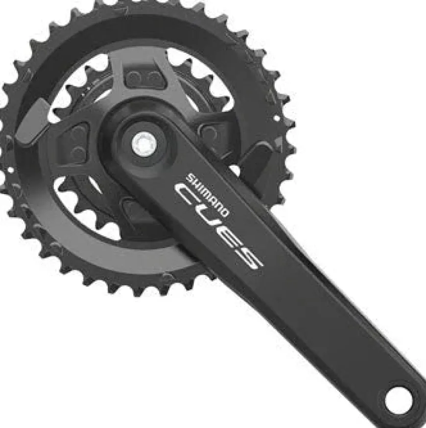 Shimano CUES FC-U4000-2 Crankset - 175mm 9/10/11-Speed 36/22t Riveted Square Taper JIS Spindle Interface BLK