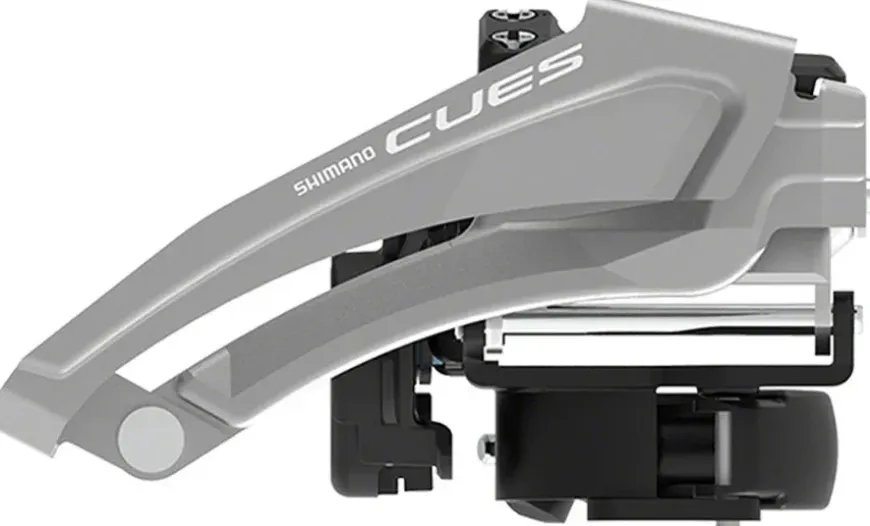 Shimano CUES FD-U4010-L Front Derailleur - 9-Speed Double Top-Swing Low Clamp Mount 46t Max BLK/Silver