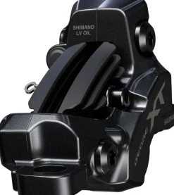 Shimano Deore XT BR-M8220 Disc Brake BL-M8200 Lever - Right/Rear Post Mount 4-Piston Caliper SM-BH90-SBM Hose Fin Metal Pads BLK