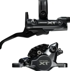 Shimano Deore XT M8200 Disc Brake Lever - Right/Rear Post Mount 2-Piston Caliper SM-BH90-SBM Hose Fin Metal Pads BLK