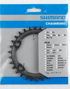 Shimano FC-MT610 Chainring - 30t 12-Speed Asymmetric 96 BCD Black