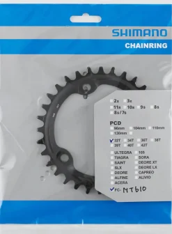 Shimano FC-MT610 Chainring - 32t 12-Speed Asymmetric 96 BCD Black