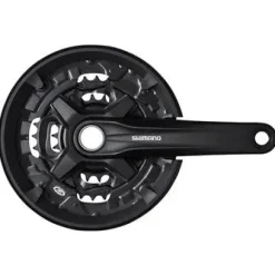 Shimano FC-MT210-3 Crankset - 175mm 9-Speed 40/30/22t Riveted 50mm Chainline BLK