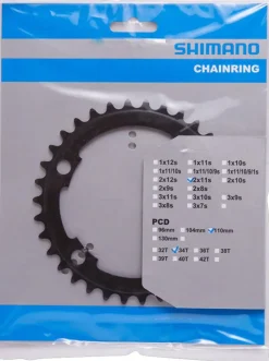 Shimano FC-RS510 Chainring - 34t Asymmetric 110mm BCD Black MS