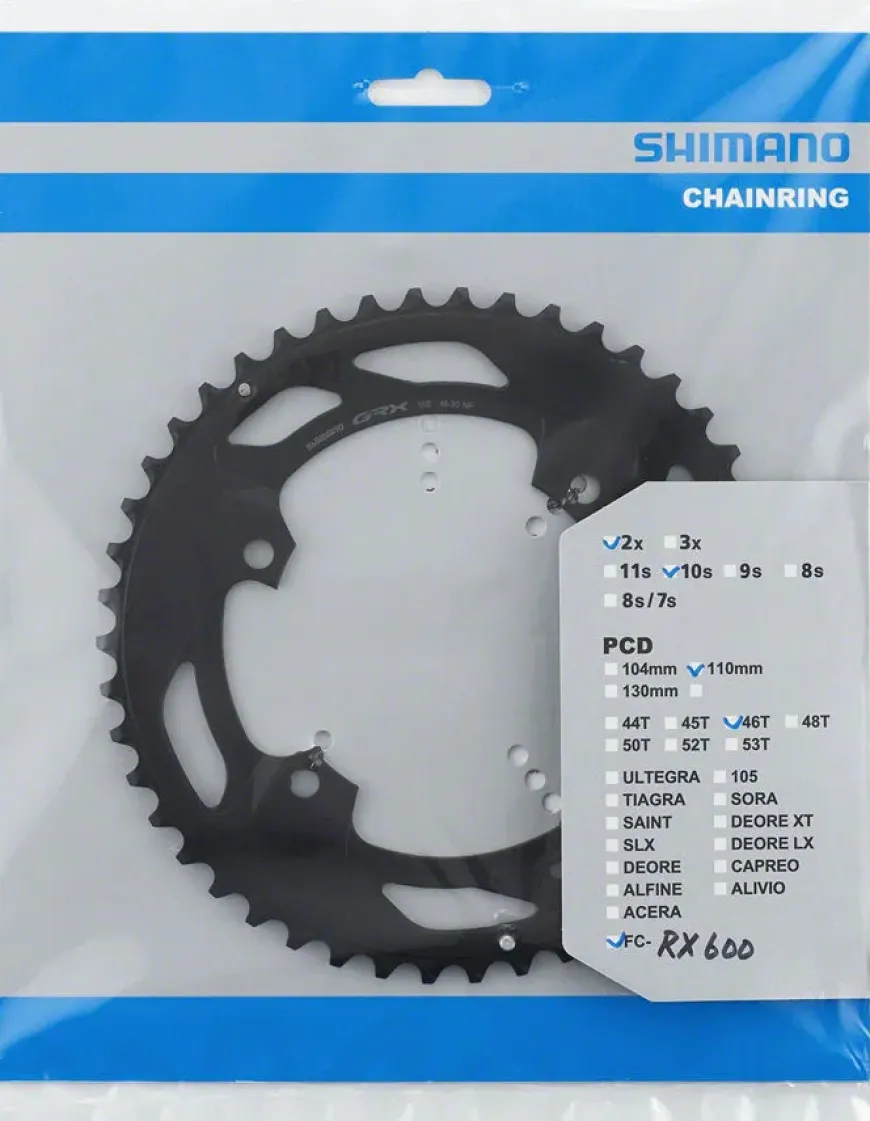 Shimano FC-RX600-10 Chainring - 46t 110 BCD For 2x10 Black