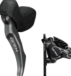 Shimano GRX BL-RX820 Brake Lever BR-RX820 Hydraulic Disc Brake Caliper - Left/Front Flat Mount Caliper