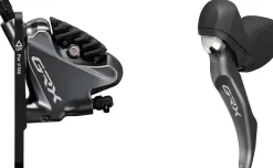 Shimano GRX BL-RX810/BR-RX810 Disc Brake Lever - Front Hydraulic Flat Mount Finned Resin Pads BLK