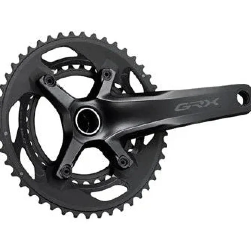 Shimano GRX FC-RX600-10 Crankset - 165mm 10-Speed 46/30t 110/80 BCD Hollowtech II Spindle Interface BLK