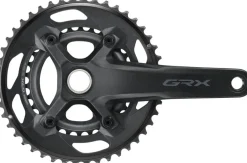 Shimano GRX FC-RX610-2 Crankset - 175mm 12-Speed 46/30t 110/80 BCD Hollowtech II Spindle Interface BLK