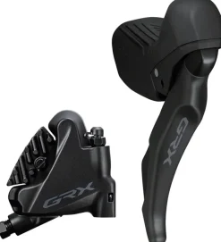 Shimano GRX ST-RX610 Shift/Brake Lever BR-RX400 Hyd Disc Brake Caliper - Right/Rear 12-Spd Flat Mnt Caliper For 25mm Mount BLK