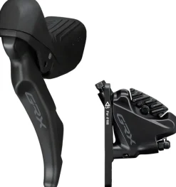 Shimano GRX ST-RX610 Shift/Brake Lever BR-RX400 Hydraulic Disc Brake Caliper - Left/Front 2x Flat Mount Caliper BLK