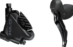 Shimano GRX ST-RX400/BR-RX400 Hydraulic Disc Brake Brake/Shift Lever - Left 2x10-Speed Flat Mount Finned Resin Pads BLK