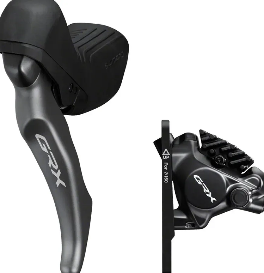 Shimano GRX ST-RX820-LA Brake/Dropper Remote Lever BR-RX820 Hydraulic Disc Brake Caliper - Left/Front Flat Mount Caliper