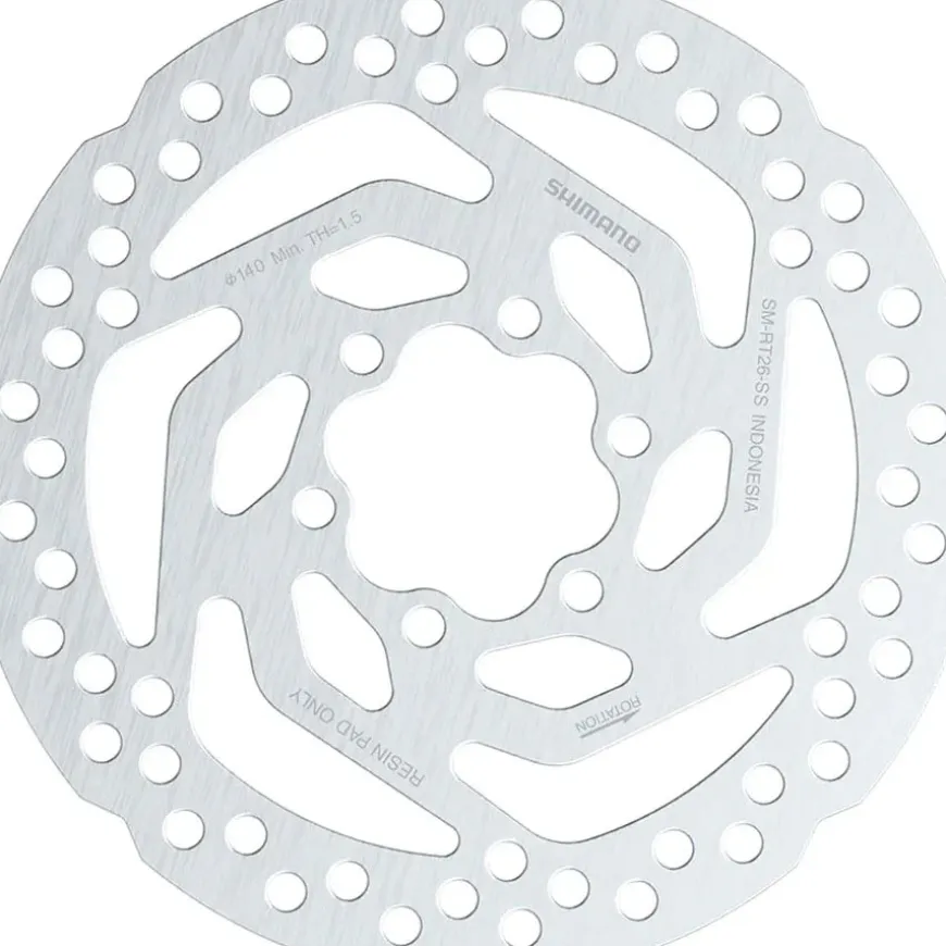 Shimano SM-RT26 SS Disc Brake Rotor - 140mm 6-Bolt Bolts Included For Resin Pad Only