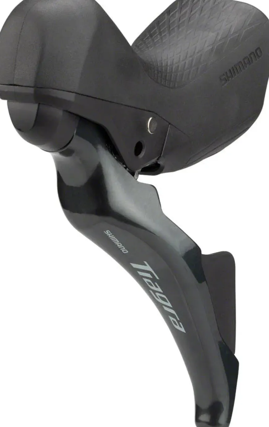 Shimano Tiagra ST-4725/BR-4770 Mechanical Shift/Hydraulic Brake Lever Caliper - Front Flat Mount Finned Resin Pads BLK