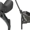 Shimano Tiagra ST-4720/BR-4770 Mechanical Shift/Hydraulic Brake Lever Caliper - Front Flat Mount Finned Resin Pads BLK
