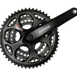Shimano Tourney FC-A073 Crankset - 170mm 7/8-Speed 50/39/30t Riveted Square Taper JIS Spindle Interface BLK