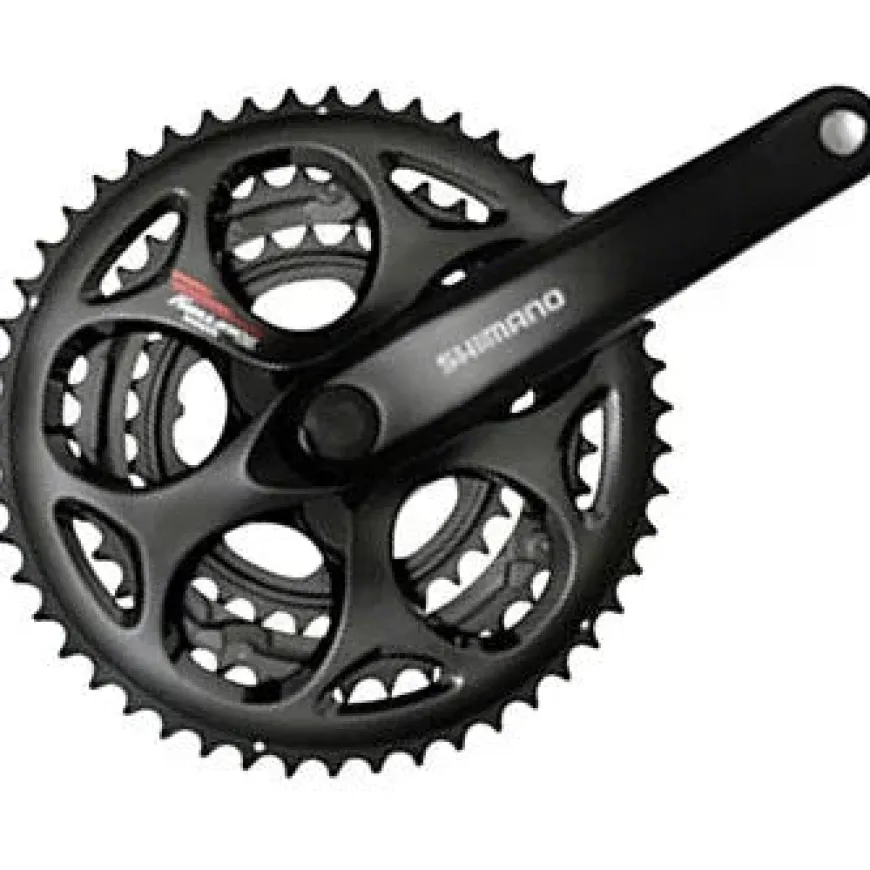 Shimano Tourney FC-A073 Crankset - 170mm 7/8-Speed 50/39/30t Riveted Square Taper JIS Spindle Interface BLK